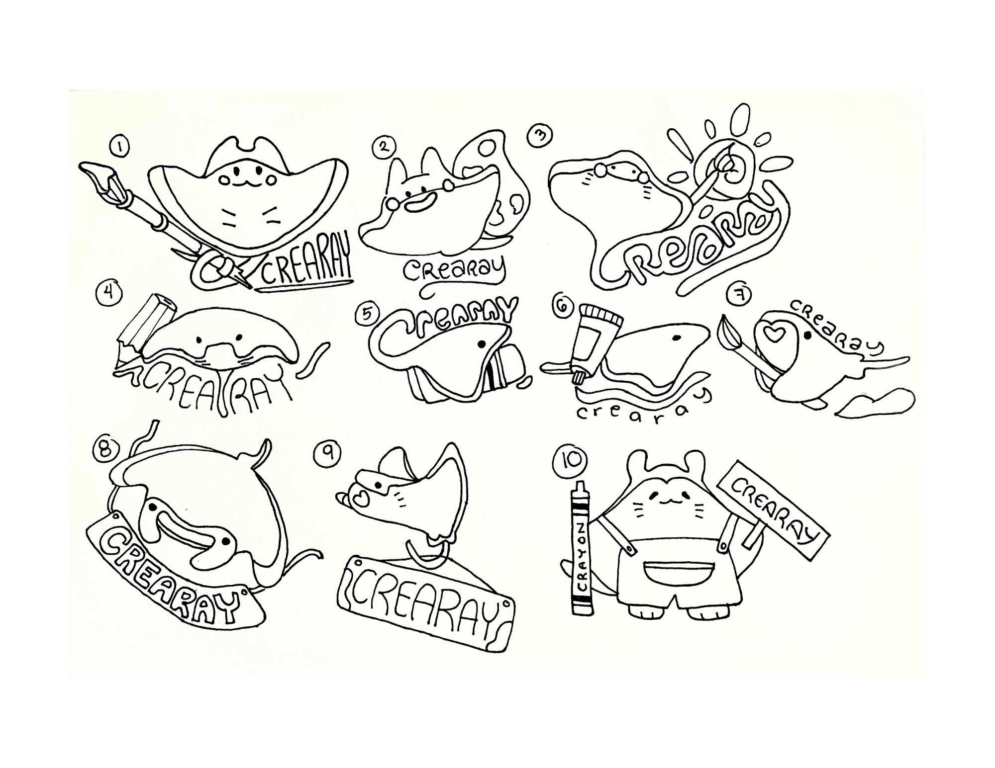Crearay Logo Sketches